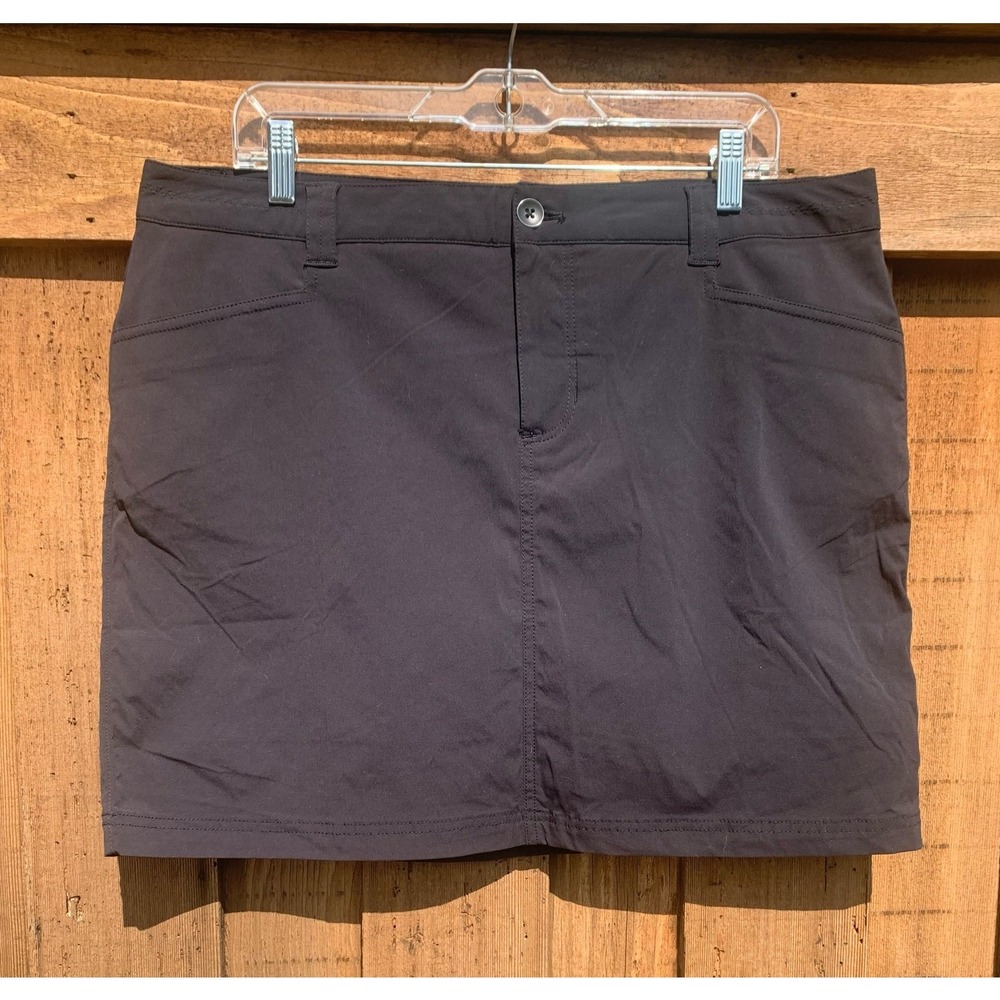Eddie Bauer Hiking‎ Skort Women's 14 Black Outdoor Activewear Pockets UPF (0228)